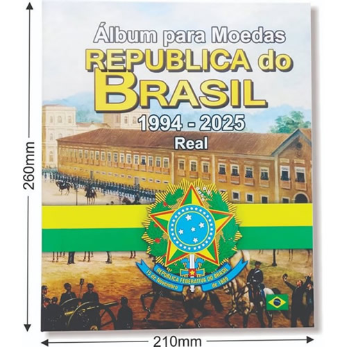 Álbum para moedas da Republica do Brasil Real 1994 a 2038