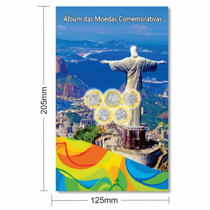 Álbum para moedas das Olimpíadas Rio 2016 - Compacto - modelo 1