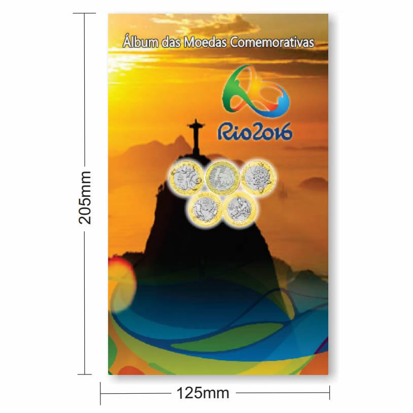 Álbum para moedas das Olimpíadas Rio 2016 - Compacto - modelo 2