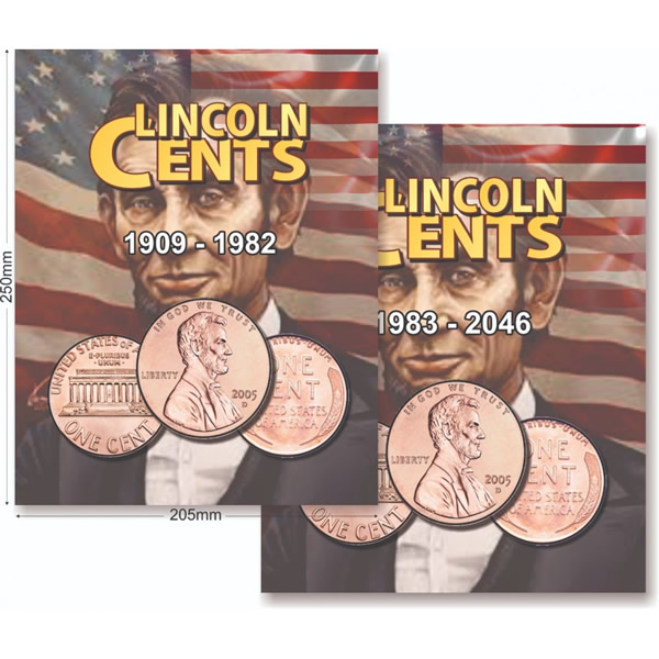 Álbum para moedas americanas EUA one cents 1909 à 2046